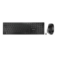 CHERRY DW 9500 SLIM - Tastatur-und-Maus-Set - kabellos - 2.4 GHz, Bluetooth 4.0 - Tschechisch/Slowakish - Tastenschalter: CHERRY SX - Grau, Schwarz - plastikfreie Verpackung