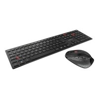 CHERRY DW 9500 SLIM - Tastatur-und-Maus-Set - kabellos - 2.4 GHz, Bluetooth 4.0 - AZERTY - Französisch - Tastenschalter: CHERRY SX - Grau, Schwarz - plastikfreie Verpackung