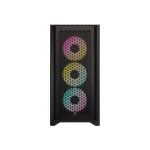 CORSAIR iCUE 4000D RGB Airflow - Mid tower - E-ATX - Seitenteil mit Fenster (gehärtetes Glas) - keine Spannungsversorgung (ATX) - Schwarz - USB/Audio