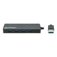 Manhattan USB-A Dock/Hub, Ports (x7): USB-A (x7), 5 Gbps (USB 3.2 Gen1 aka USB 3.0), External Power Supply Not Needed, Cable 15cm, SuperSpeed USB, Black, Three Year Warranty, Blister - Hub - 7 x USB 3.2 Gen 1 - Desktop