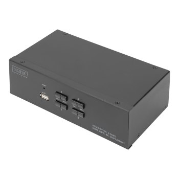 DIGITUS KVM Switch, 4 Port, Dual Display, 4K, DisplayPort®