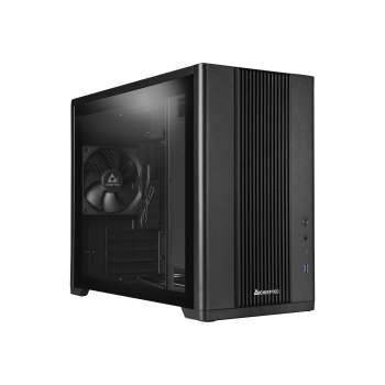 Chieftec BX-10B-OP - Tower - micro ATX - Seitenteil mit Fenster (gehärtetes Glas) - keine Spannungsversorgung (ATX) - Schwarz - USB/Audio