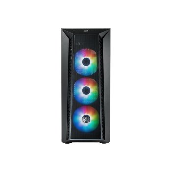 Cooler Master MasterBox 520 MESH - Mid tower - E-ATX - Seitenteil mit Fenster (gehärtetes Glas) - keine Spannungsversorgung (ATX) - Schwarz - USB/Audio