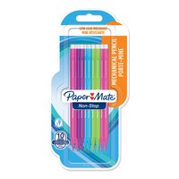 Papermate Non-Stop. Colore del prodotto: blu, verde, rosa, viola, Materiale della scocca: plastica, Colori di scrittura: nero. Quantità per confezione: 12 pezzo(i)