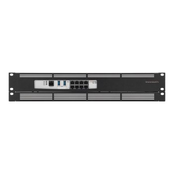 Rackmount.IT RM-PA-T6 - Montagesatz für Netzwerkgeräte - Rack montierbar - Signalschwarz RAL9004 - 2U - 48.3 cm (19")