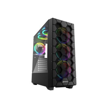 Sharkoon RGB Hex - Mid tower - ATX - Pannello laterale con finestra (vetro temperato)