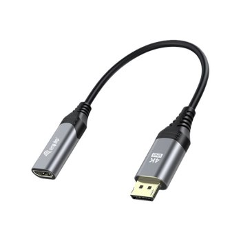 Equip Adapterkabel - DisplayPort männlich zu HDMI weiblich - 15 cm - Grau - unterstützt 4K 60 Hz (3840 x 2160)