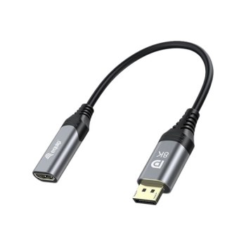 Equip Cavo adattatore - DisplayPort maschio a HDMI femmina - 15 cm - Grigio - 8K60Hz (7680 x 4320)