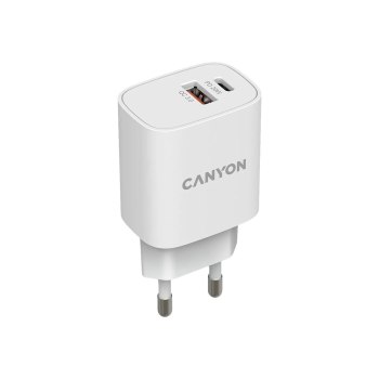 Canyon Netzteil - 20 Watt - PD, Quick Charge 3.0 - 2 Ausgabeanschlussstellen (USB, 24 pin USB-C)