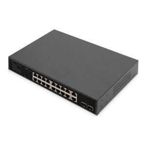 DIGITUS Switch di rete PoE Gigabit a 16 porte, 19...