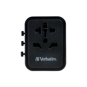 Verbatim UTA-02 - Netzteil - 20 Watt - 3 A - Quick Charge 3.0 - 3 Ausgabeanschlussstellen (USB, BS 1362, 24 pin USB-C)