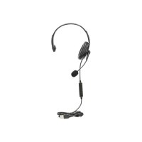 Manhattan Mono Over-Ear Headset (USB), Reversible Microphone Boom (padded)