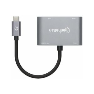 Manhattan USB-C Dock/Hub, Ports (x4):  HDMI, USB-A, USB-C and VGA, With Power Delivery (87W)