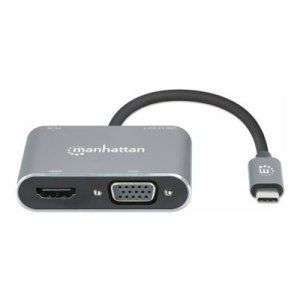 Manhattan USB-C Dock/Hub, Ports (x4):  HDMI, USB-A, USB-C and VGA, With Power Delivery (87W)