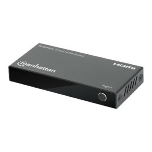 Manhattan HDMI Switch 2-Port, 8K@60Hz, Connects x2 HDMI sources to x1 display, Automatic Switching, Includes Micro-USB to USB-A power cable, Black, Three Year Warranty, Blister - Video/Audio-Schalter - 8K bei 60 Hz, 2-Port, HDMI - Desktop