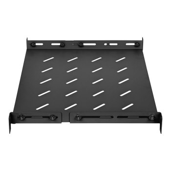 Intellinet - Rack - Shelf - with variable rails, fixed mounting - Black, RAL 9004 - 1U - 48.3 cm (19")