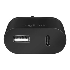 LogiLink Netzteil - 12 Watt - Fast Charge - 2 Ausgabeanschlussstellen (USB, 24 pin USB-C)