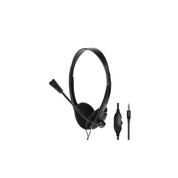 LogiLink Stereo Headset mit Mikrofon schwarz Anschluss 3.5 mm Klinkenstecker integrierter - Headset