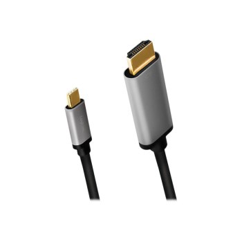 LogiLink Adapterkabel - HDMI männlich zu 24 pin USB-C männlich - 1.8 m - Dreifachisolierung - Schwarz - unterstützt 4K 60 Hz (3840 x 2160)