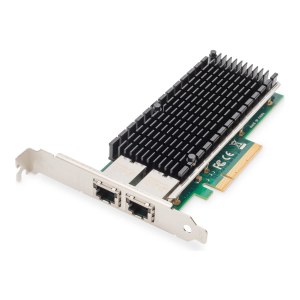 DIGITUS Scheda di rete Ethernet a 10 Gigabit a 2 porte,...