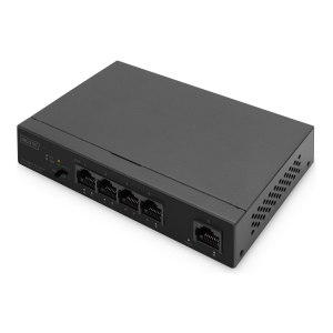 DIGITUS Switch di rete PoE Gigabit a 4+1 porte, desktop,...