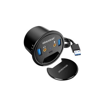 GrauGear USB 3.0 Tisch Hub mit Audio- und Mikrofonanschluss