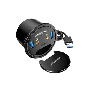 GrauGear USB 3.0 Hub da tavolo con connessione audio e...