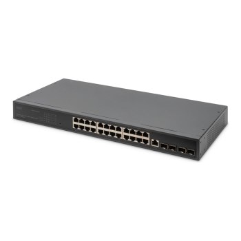 DIGITUS 24- Port Gigabit Switch,  19 Zoll, Managed,  4 SFP+ Uplinks