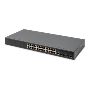 DIGITUS 24-Port Gigabit Switch, 19 Inch, Managed, 4 SFP+...