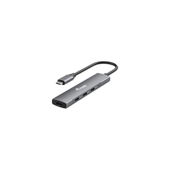 Equip USB-C-zu-4-Port-USB-3.2 Gen 1-Hubs. Hostschnittstelle: USB 3.2 Gen 1 (3.1 Gen 1) Type-C, Hub-Schnittstellen: USB 3.2 Gen 1 (3.1 Gen 1) Type-C. Datenübertragungsrate: 5000 Mbit/s, Produktfarbe: Schwarz, Silber, Gehäusematerial: Aluminium. Netzteiltyp