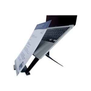 R-Go Document laptopständer Riser - Notebook-Ständer - ergonomisch klappbar und verstellbar, mit Dokumentenhalter, AGR zertifiziert - 55.9 cm - 10" - 22" - Schwarz