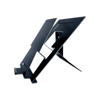 R-Go Document laptopständer Riser - Notebook-Ständer - ergonomisch klappbar und verstellbar, mit Dokumentenhalter, AGR zertifiziert - 55.9 cm - 10" - 22" - Schwarz