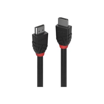 Lindy Black Line - Standard - HDMI-Kabel - HDMI männlich zu HDMI männlich - 7.5 m - Dreifachisolierung - Schwarz - rund, unterstützt 4K 30 Hz (4096 x 2160)