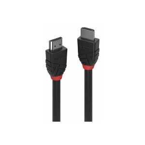 Lindy Black Line - Standard - Cavo HDMI - Da HDMI maschio a HDMI maschio - 15 m - Tripla schermatura - Nero - Rotondo, supporta 4K 30 Hz (4096 x 2160)