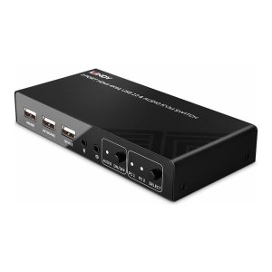 Lindy KVM-/Audio-/USB-Switch - HDMI 4K60, USB 2.0