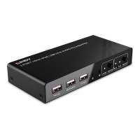 Lindy KVM-/Audio-/USB-Switch - HDMI 4K60, USB 2.0