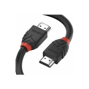 Lindy Black Line - Ultra High Speed - HDMI-Kabel mit Ethernet - HDMI männlich zu HDMI männlich - 2 m - Dreifachisolierung - Schwarz - rund, unterstützt 8K 60 Hz (7680 x 4320)