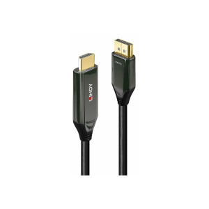 Lindy Adapterkabel - DisplayPort männlich zu HDMI männlich - 1 m - abgeschirmt - Schwarz - rund, unterstützt 8K 60 Hz (7680 x 4320)