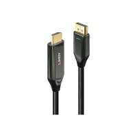 Lindy Adapterkabel - DisplayPort männlich zu HDMI männlich - 2 m - abgeschirmt - Schwarz - rund, unterstützt 8K 60 Hz (7680 x 4320)