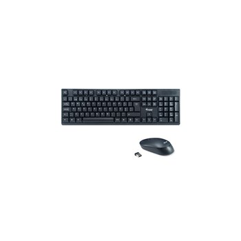 Set tastiera e mouse wireless Equip - Layout PT (QWERTY) - Dimensioni standard (100%) - Senza fili - RF Wireless - QWERTY - Nero - Mouse incluso