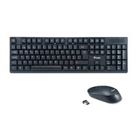 Set tastiera e mouse wireless Equip - Layout PT (QWERTY) - Dimensioni standard (100%) - Senza fili - RF Wireless - QWERTY - Nero - Mouse incluso