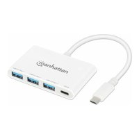 Manhattan - Hub - 3 USB-A und 1 USB-C Ports, Stromversorgung - 3 x USB 3.2 Gen 1 - Desktop