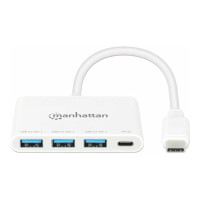 Manhattan - Hub - 3 USB-A und 1 USB-C Ports, Stromversorgung - 3 x USB 3.2 Gen 1 - Desktop