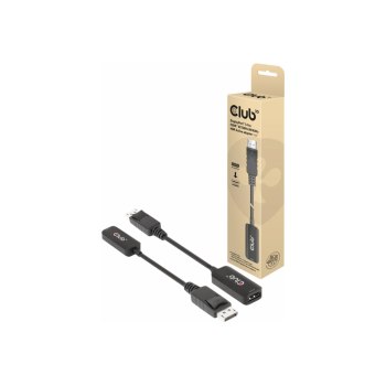 Adattatore video Club 3D - DisplayPort maschio a HDMI femmina - 10 cm - attivo, supporto 4K 120 Hz, unidirezionale, supporto 8K 60 Hz (7680 x 4320)