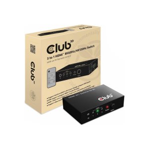 Club 3D CSV-1381 - Commutatore video/audio - 3-a-1, 8K 60 Hz/4K 120 Hz