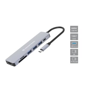 Conceptronic DONN19G Docking station USB 3.2 Gen 1 7 in 1...