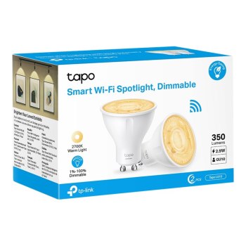 Tapo L610 - LED-Spot-Glühbirne - GU10 - 2.9 W (Entsprechung 50 W) - Klasse D - Warmweiß - 2700 K (Packung mit 2)