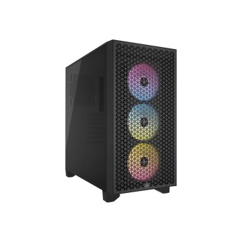 CORSAIR 3000D RGB AIRFLOW - Mid tower - E-ATX - Seitenteil mit Fenster (gehärtetes Glas) - keine Spannungsversorgung (ATX) - Schwarz - USB/Audio