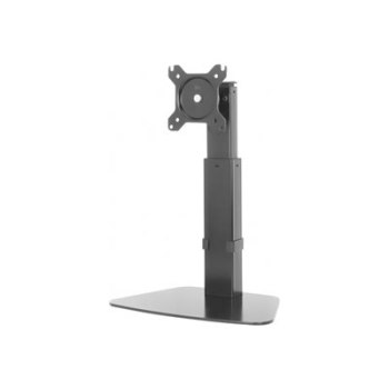 Manhattan TV & Monitor Mount (Gas Spring), Desk, Tilt/Swivel/Rotation/Height, 1 screen, Screen Sizes: 10-27", Black, Stand Assembly, VESA 75x75 to 100x100mm, Max 8kg, Lifetime Warranty - Aufstellung - für LCD-Display - Stahl - Schwarz Halbglanz - Bildschi