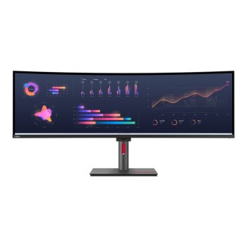 Lenovo ThinkVision P49w-30 - LED-Monitor - gebogen - 124.5 cm (49") - 5120 x 1440 @ 60 Hz - IPS - 350 cd/m² - 2000:1 - DisplayHDR 10 - 4 ms - Thunderbolt 4, 2xHDMI, DisplayPort - Lautsprecher - Raven Black - Campus